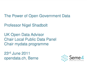 01_Shadbolt The Power of Open Government Data Professor, Nigel Shadbolt, UK Open Data Advisor