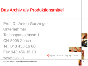05_Gunzinger Das Archiv als Produktionsmittel, Prof. Dr. Anton Gunzinger