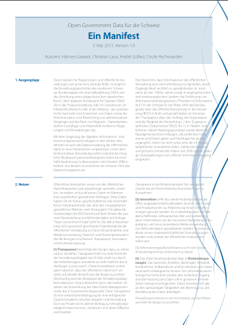 Opendata Manifest von opendata.ch