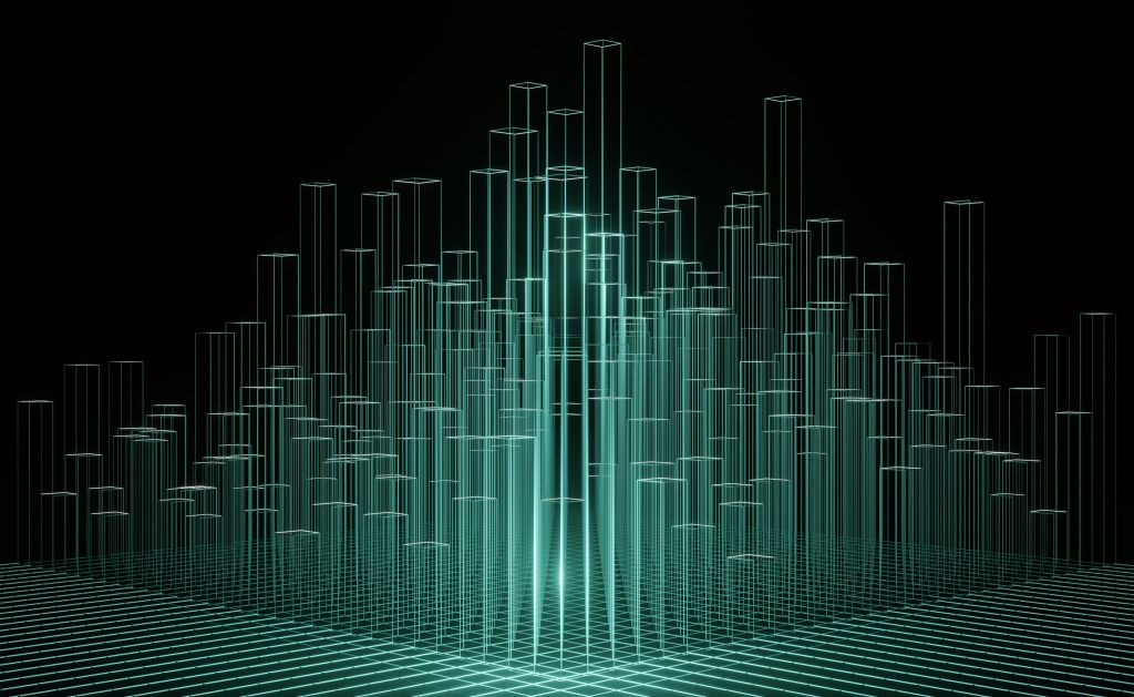 an abstract image of a city made up of lines. by Conny Schneider on Unsplash