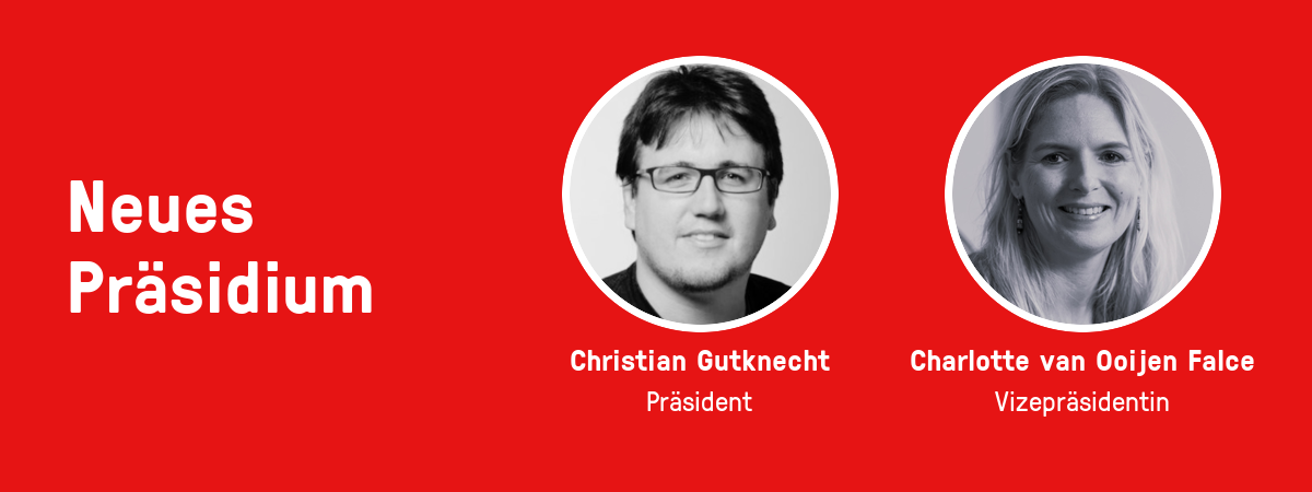 Neues Präsidium: Christian Gutknecht, Charlotte van Ooijen Falce