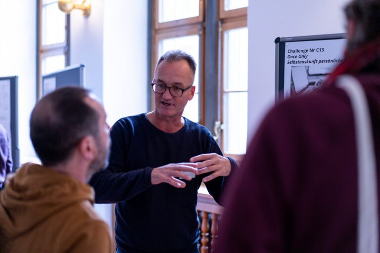 Discussion at the C13 “Once Only” challenge poster