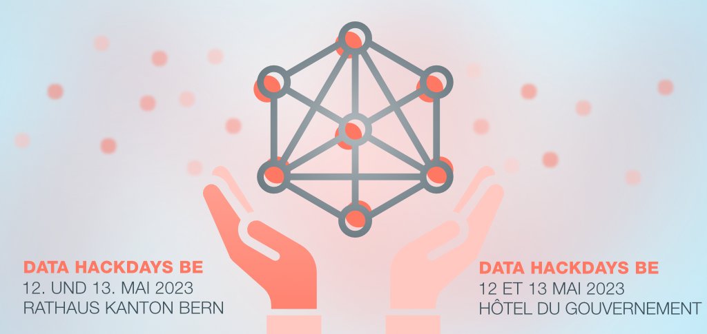Ankündigungsbild von opendata.ch für «Data Hackdays BE 2023»