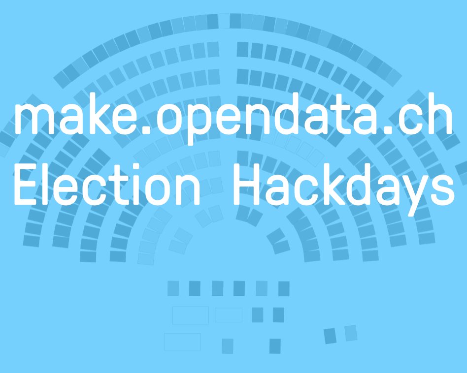 Ankündigungsbild von opendata.ch für «Election Hackdays»