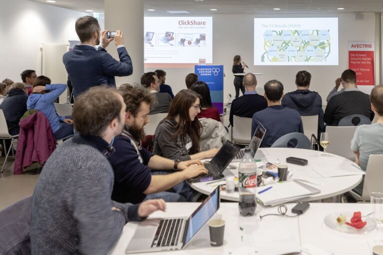 Work and presentations in the same room