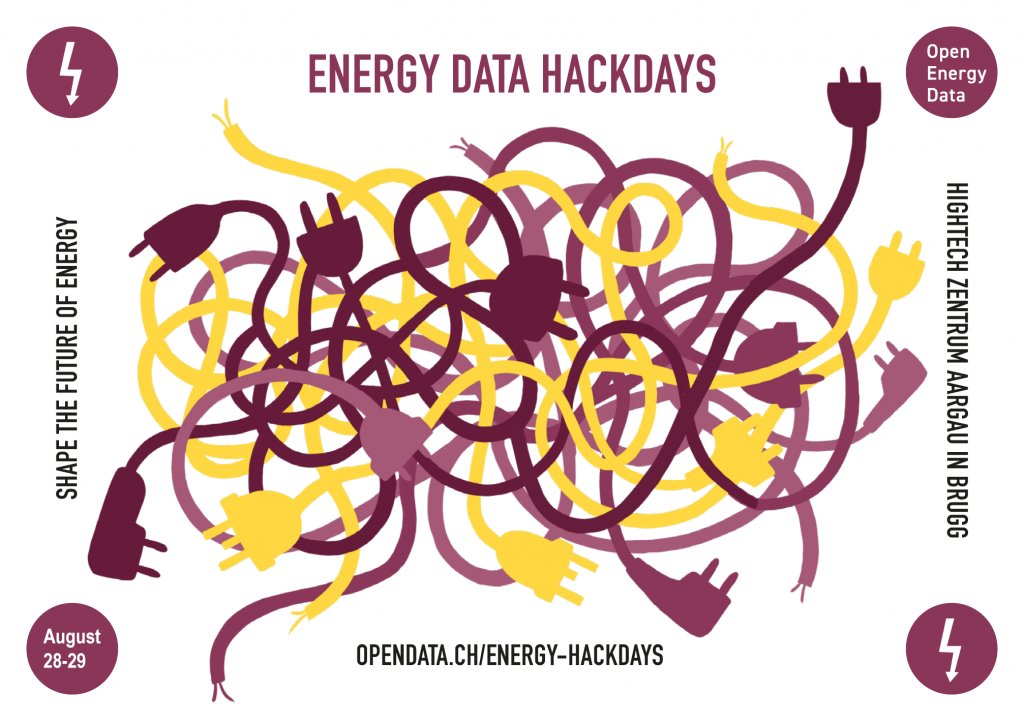 Ankündigungsbild von opendata.ch für «Energy Data Hackdays»