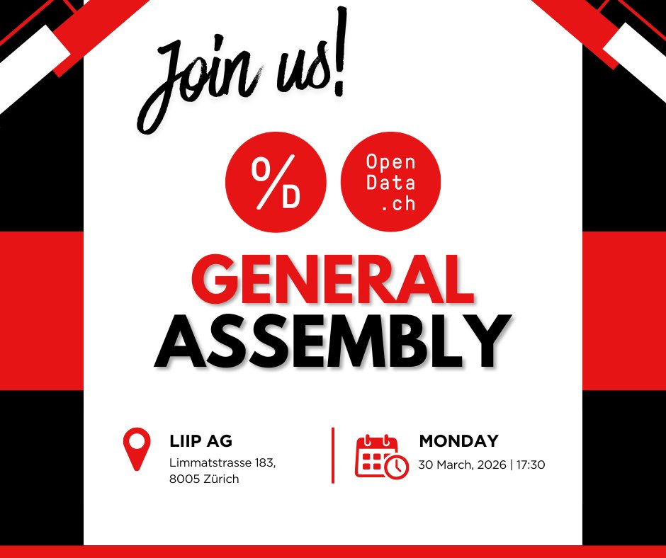 Announcement image published by opendata.ch for “General Assembly 2026”