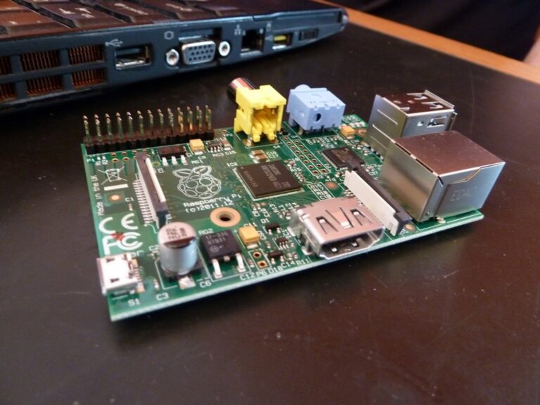 Raspberry Pi board on the table