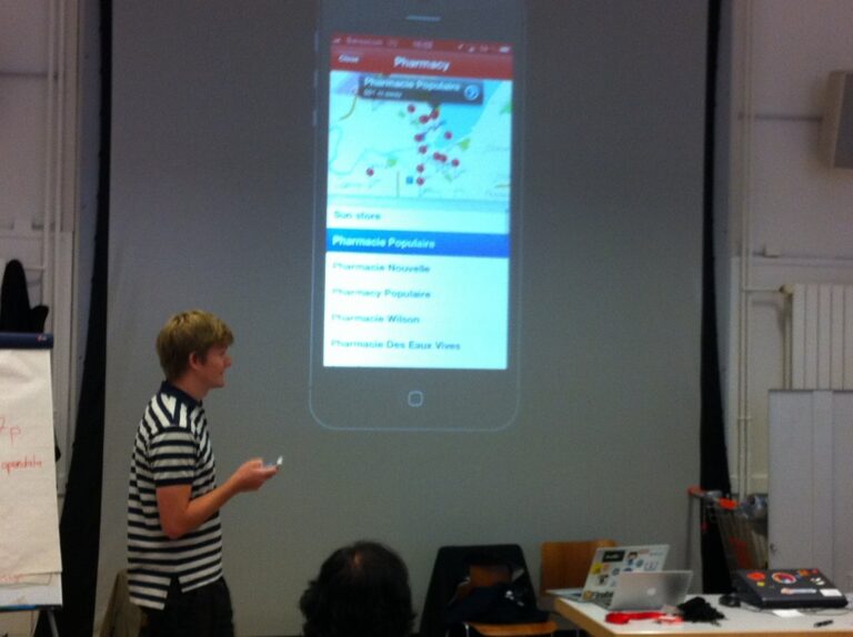 An app presented on the screen