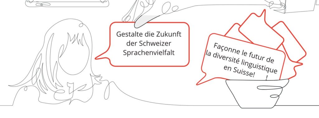 Ankündigungsbild von opendata.ch für «Mehrsprachigkeit 4.0  – Plurilinguisme 4.0 –  Plurilinguismo 4.0 – Plurilinguitad 4.0»