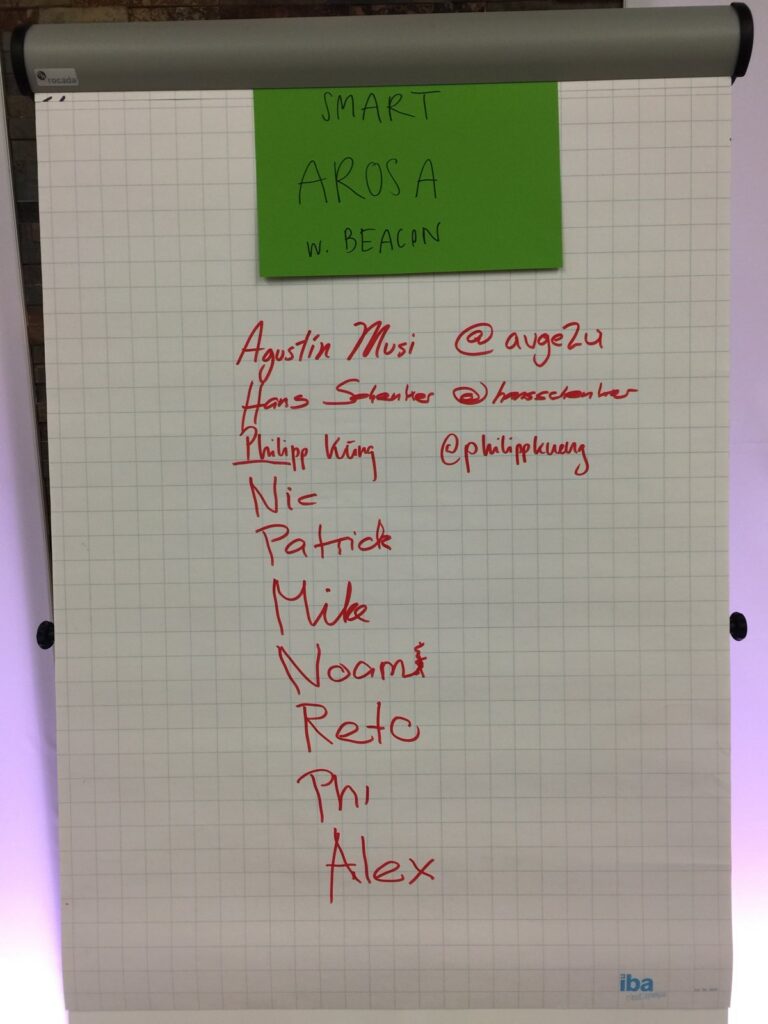 The «Smart Arosa» team with beacons