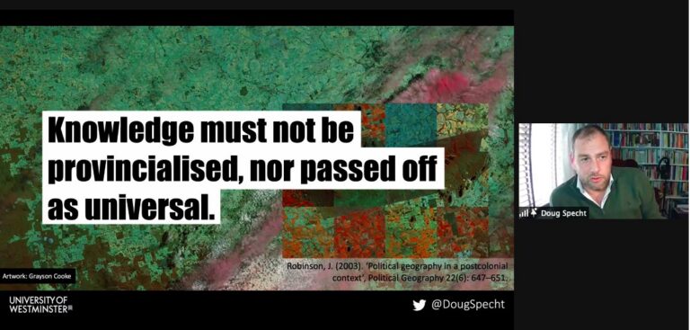 «Knowledge must not be provincialised, nor passed off as universal» – from Doug Specht’s talk