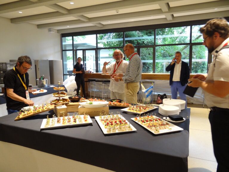 Participants at the apéro buffet