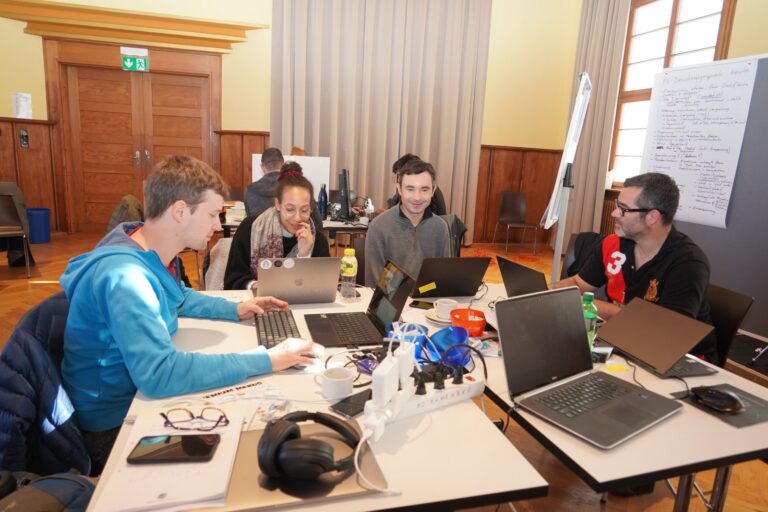 Teams at work in the Bleicherain auditorium