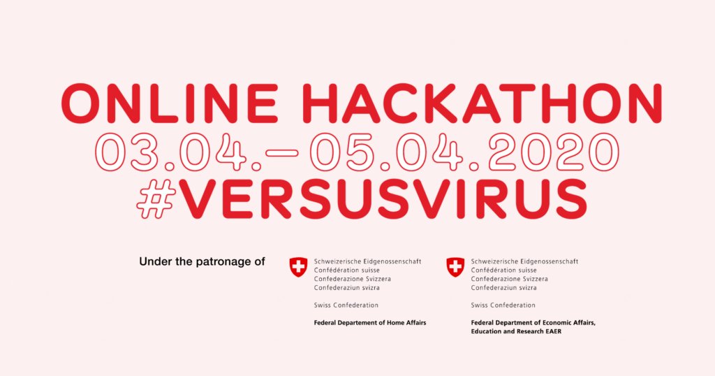Ankündigungsbild von opendata.ch für «VersusVirus Hackathon»