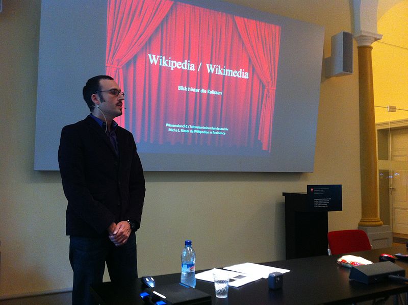Micha L. Rieser – der erste Wikipedian in Residence in der Schweiz. (Foto von Marco Majoleth, Wikipedia.de, CC-by-sa)